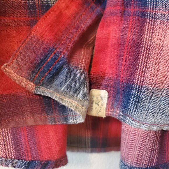 American Eagle Outfitters Women Shirt Boyfriend Plaid Fit Flannel Size M Casual - Picture 5 of 10